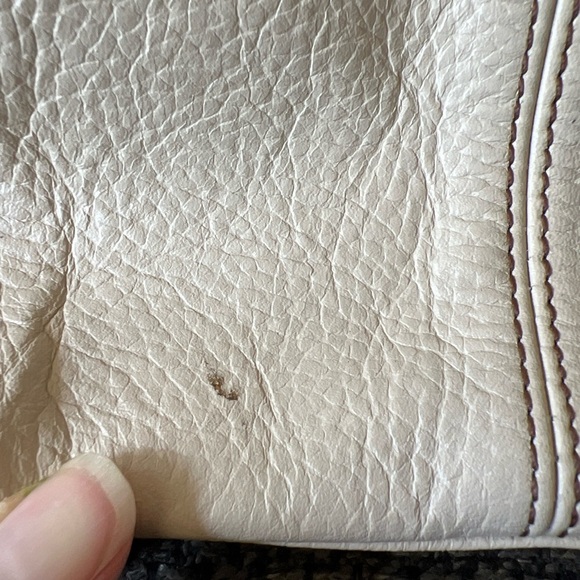 Paul Frank Ivory Pebbled Leather Satchel Handbag - Picture 5 of 14